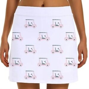 Toss Designs Women's Golf Skort golf cart print elastic waist S/M